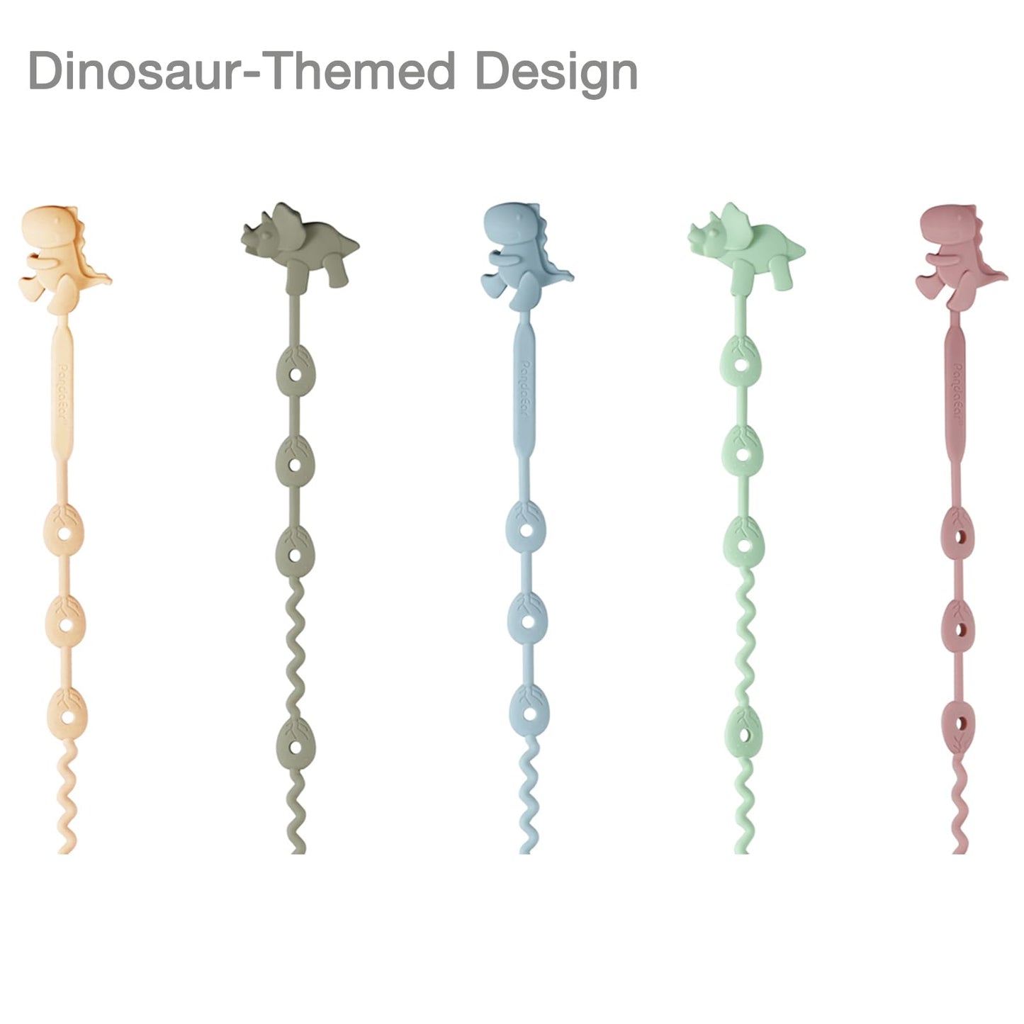 PandaEar Adjustable Silicone Fastening Ribbons, 5 Pieces