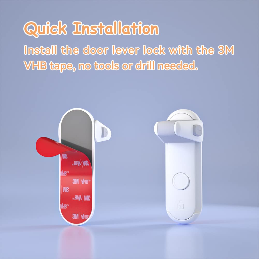 SAFELON 2Pcs Door Lock (White)
