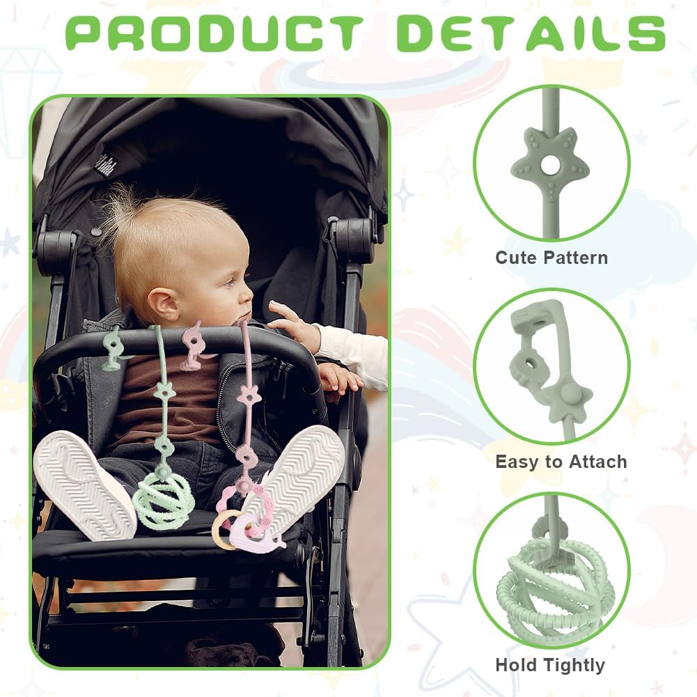 Vicloon Rekbare veiligheidsriemen van siliconen, 4 stuks