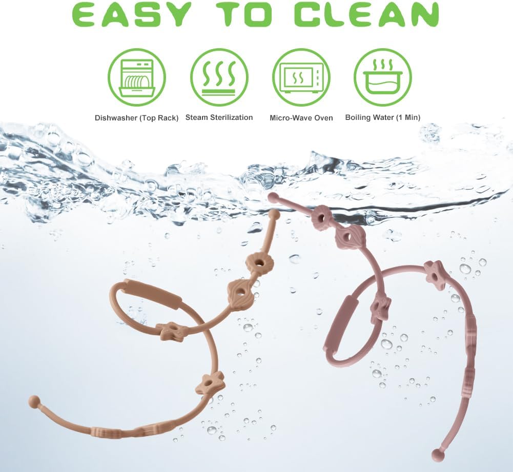 Vicloon Rekbare veiligheidsriemen van siliconen, 4 stuks