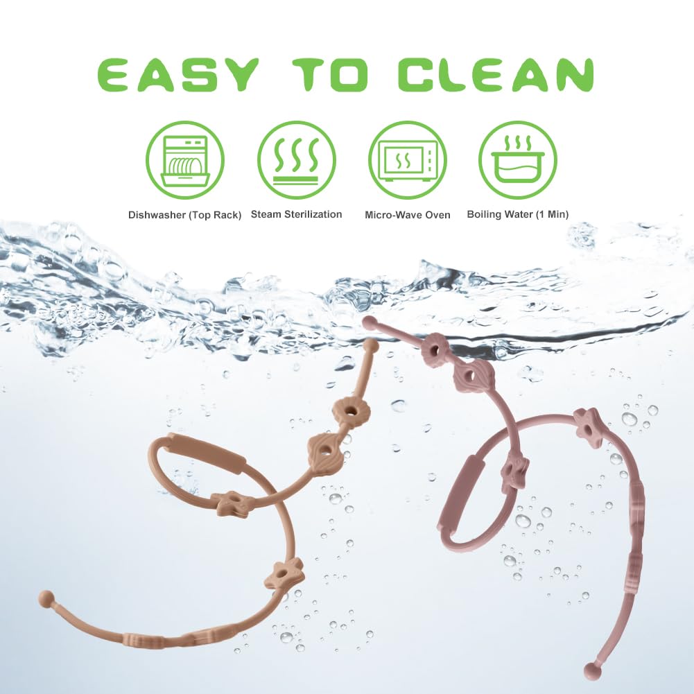 Vicloon Rekbare veiligheidsriemen van siliconen, 4 stuks