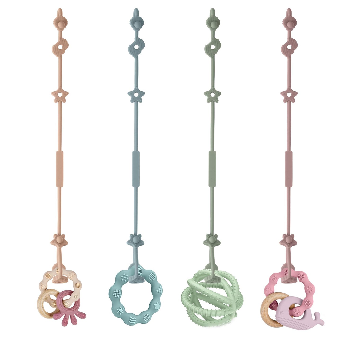 Vicloon Rekbare veiligheidsriemen van siliconen, 4 stuks