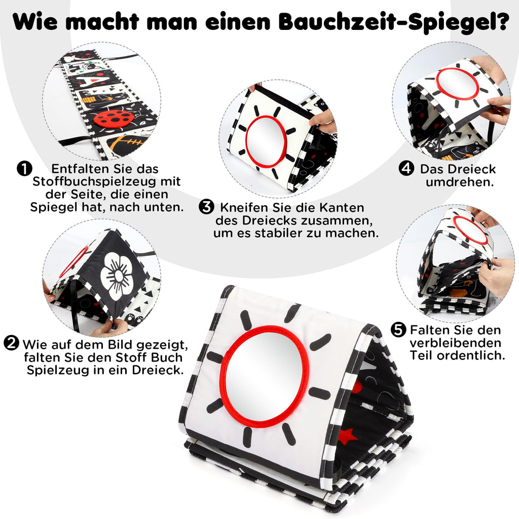 URMYWO Babyboek,Contrastboek, Baby stoffen boek