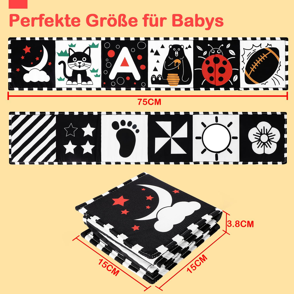 URMYWO Babyboek,Contrastboek, Baby stoffen boek