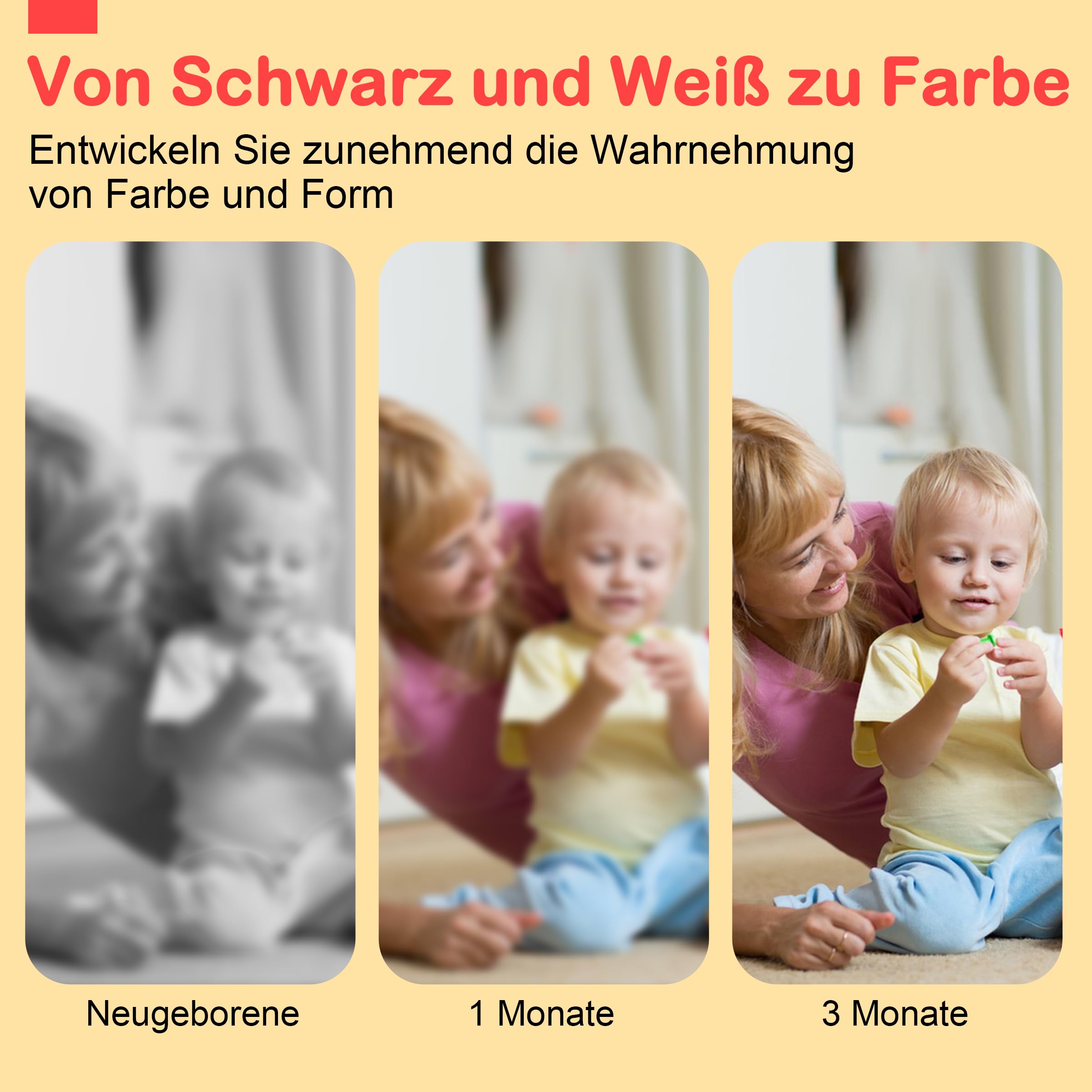 URMYWO Babyboek,Contrastboek, Baby stoffen boek